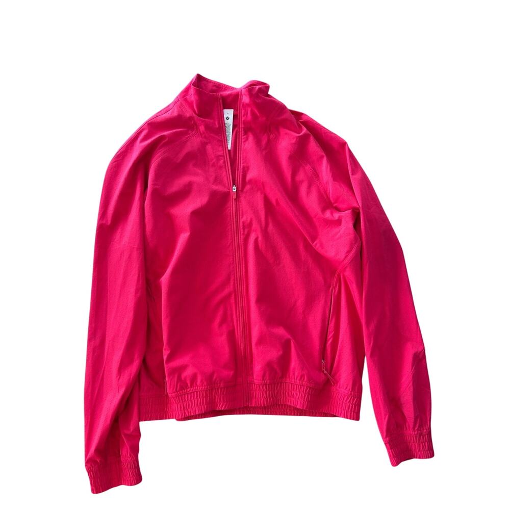 NWOT Lululemon Women’s Hot Pink Adapted State Perforated Zip Front Jacket Size 8